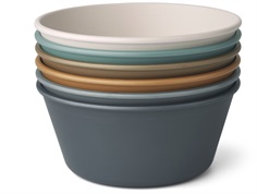 Liewood whale blue multi mix bowls Irene (6-pack)
